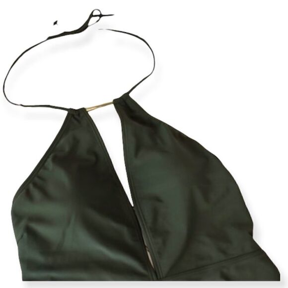 Ted Baker Pikaa Khaki Green Halter Swimsuit Size 10 New - Picture 3 of 11
